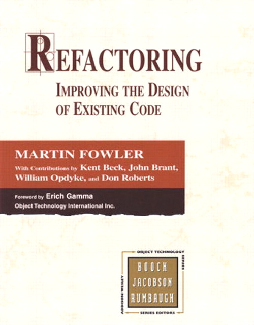 Book cover of Refactoring by Martin Fowler
